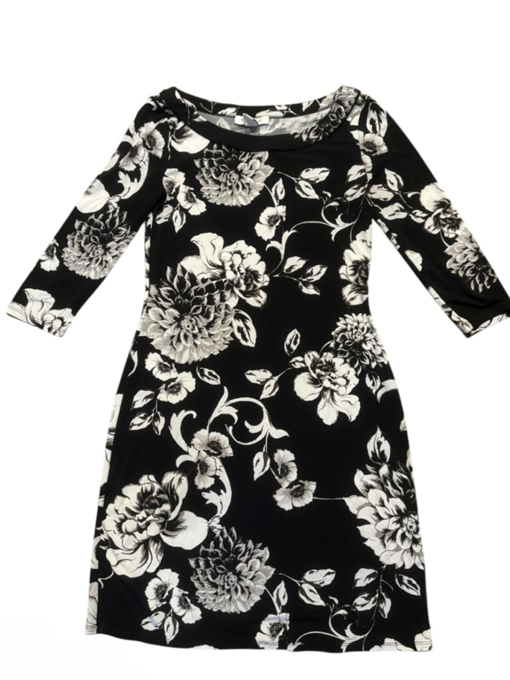 White House black market black white tunic top mini dress